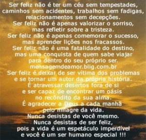 como é bom ser feliz