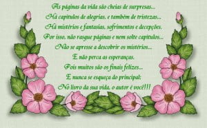mensagem otimismo livro da vida