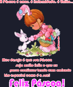 mensagem com amor feliz Páscoa com muito carinho