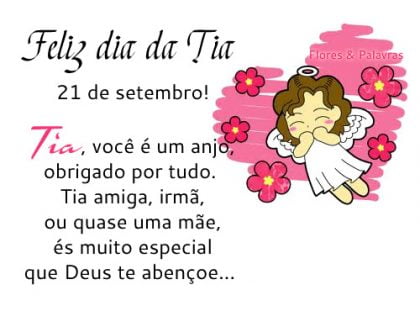 linda mensagem dia da tia