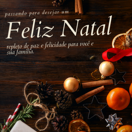 Feliz Natal cheio de paz e felicidade