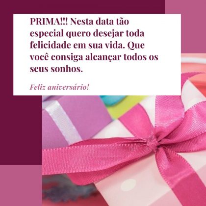 mensagem de aniversário para prima